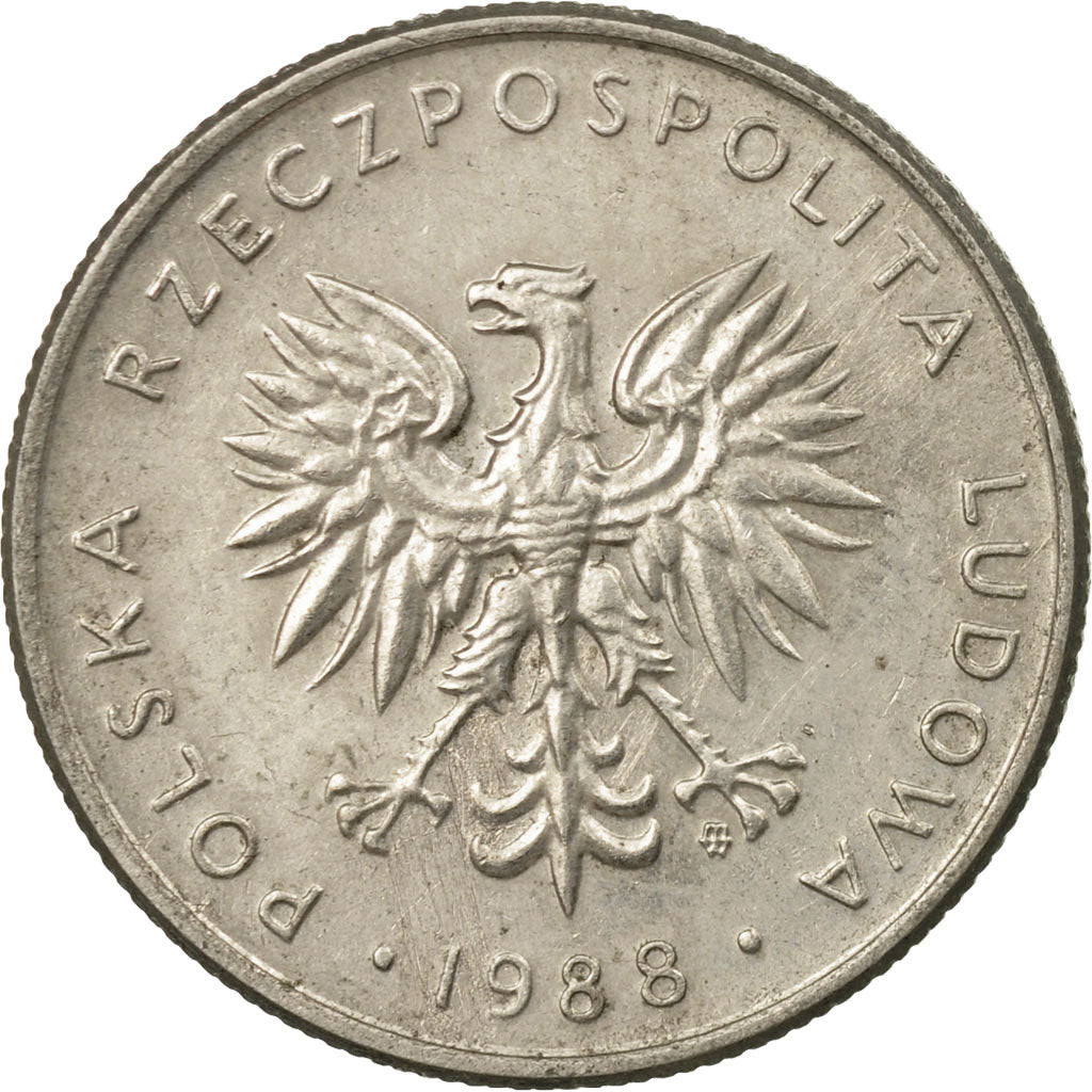 Coin, Poland, 10 Zlotych, 1988, Warsaw, EF(40-45), Copper-nickel, KM:152.1