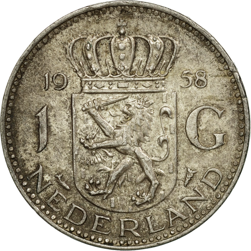 Moneta, Paesi Bassi, Juliana, Gulden, 1958, BB, Argento, KM:184