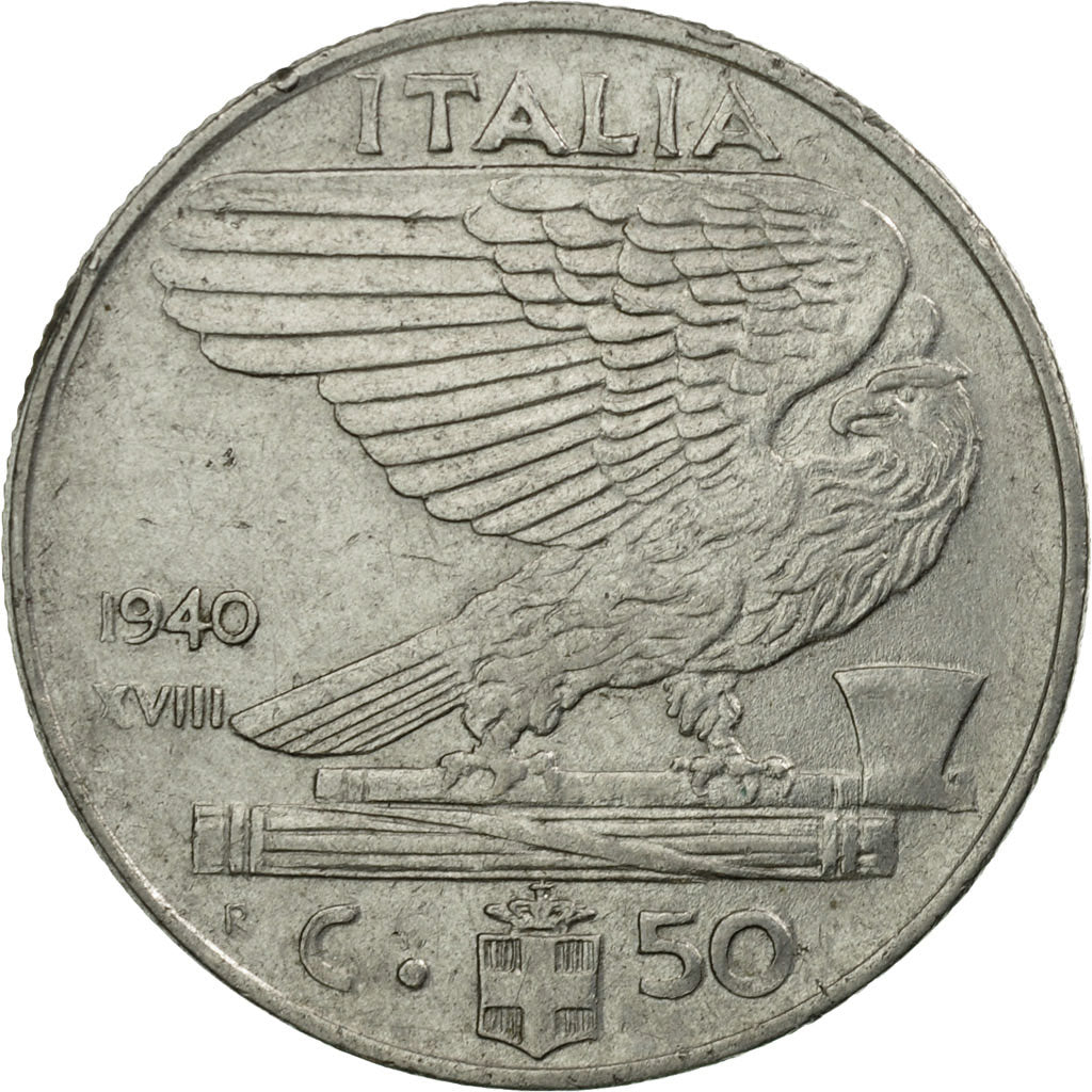 Coin, Italy, Vittorio Emanuele III, 50 Centesimi, 1940, Rome, EF(40-45)