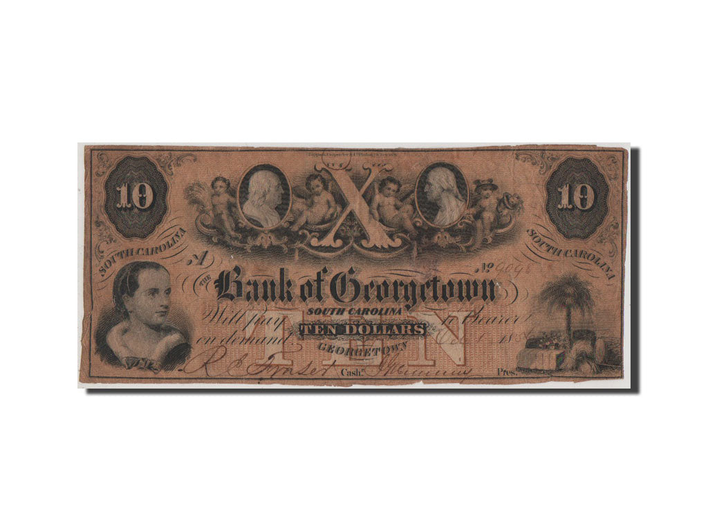 Biljet, Verenigde Staten, 10 Dollars, 1856, TB+