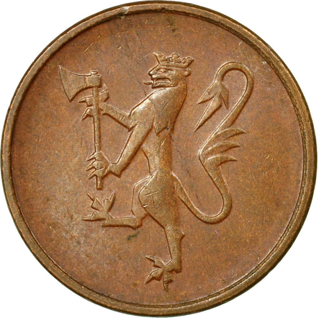 Moneda, Noruega, Olav V, 5 Öre, 1977, MBC, Bronce, KM:415
