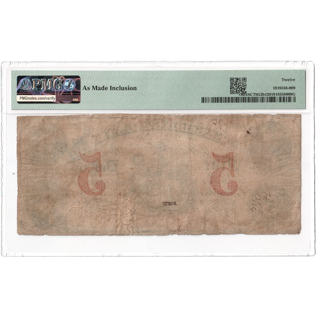 United States, 5 Dollars, F12, PMG