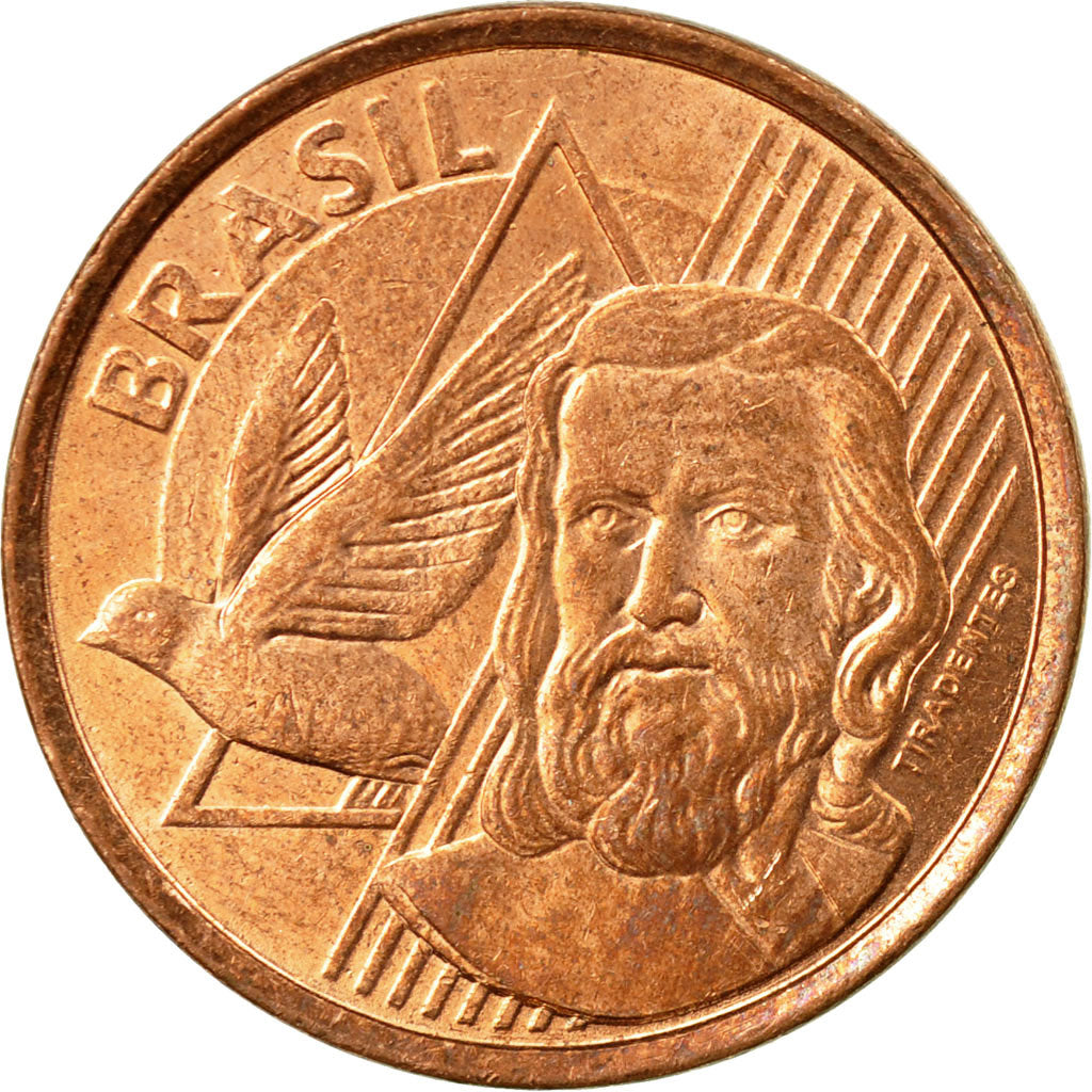 Coin, Brazil, 5 Centavos, 2010, EF(40-45), Copper Plated Steel, KM:648