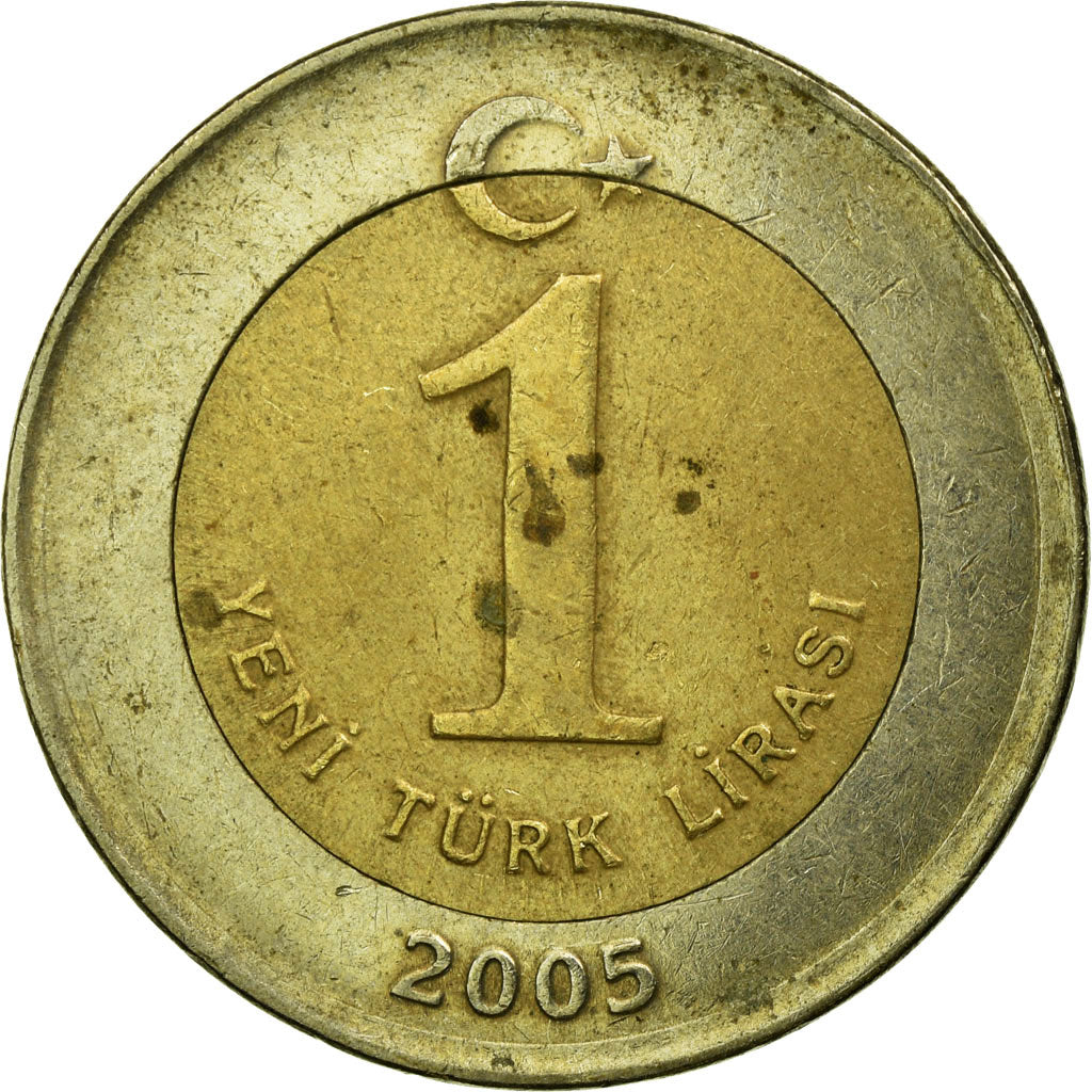 Coin, Turkey, New Lira, 2005, Istanbul, EF(40-45), Bi-Metallic, KM:1169