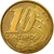 Moneda, Brasil, 10 Centavos, 2012, MBC, Bronce chapado en acero, KM:649.2