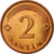 Moneda, Letonia, 2 Santimi, 2009, MBC, Cobre recubierto de acero, KM:21