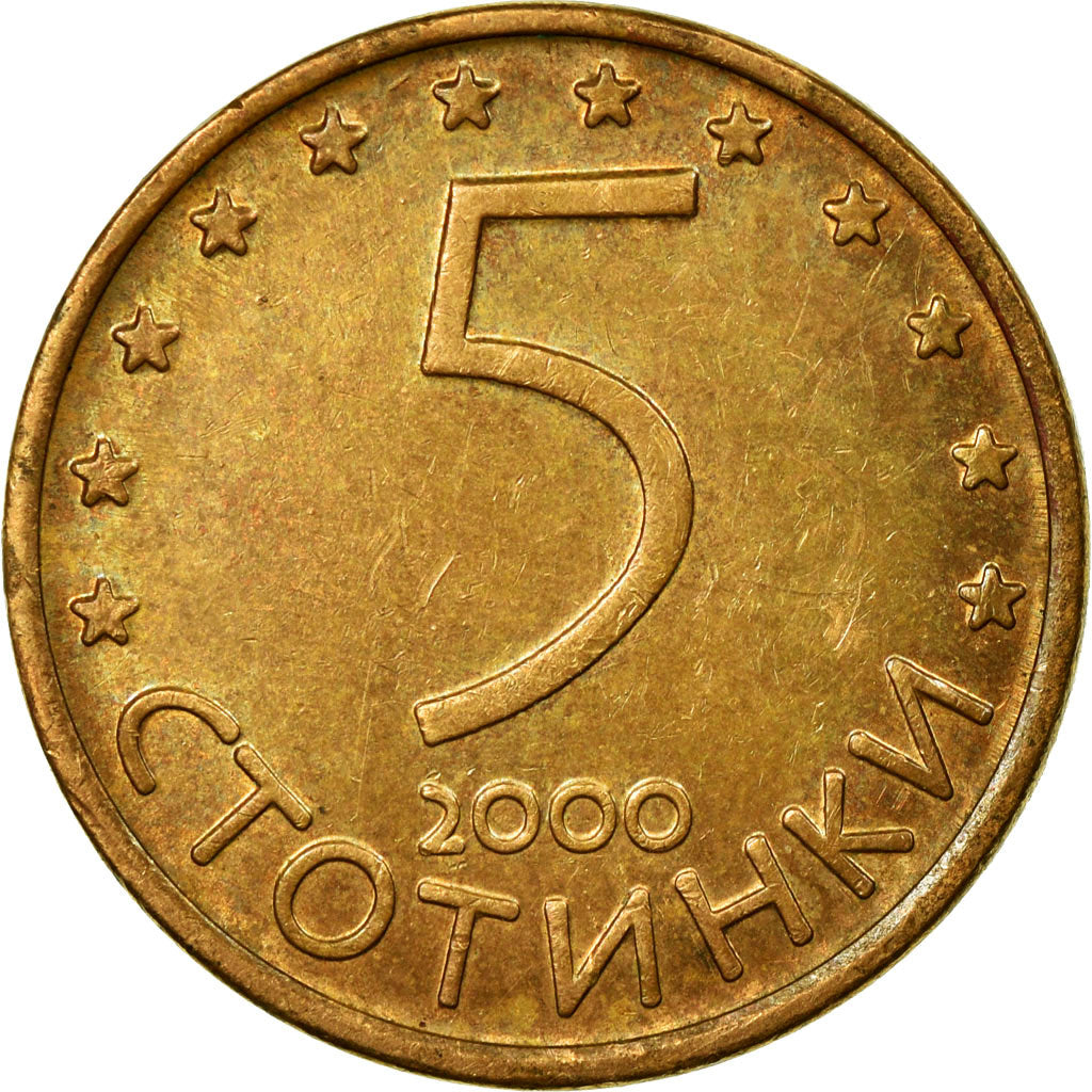 Monnaie, Bulgarie, 5 Stotinki, 2000, TTB, Brass plated steel, KM:239a