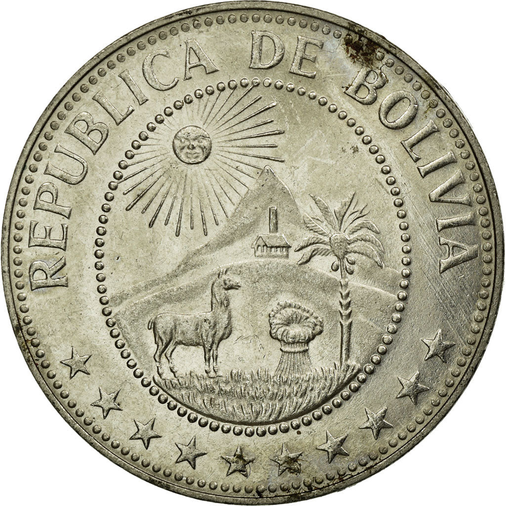 Münze, Bolivien, 50 Centavos, 1974, SS, Nickel Clad Steel, KM:190