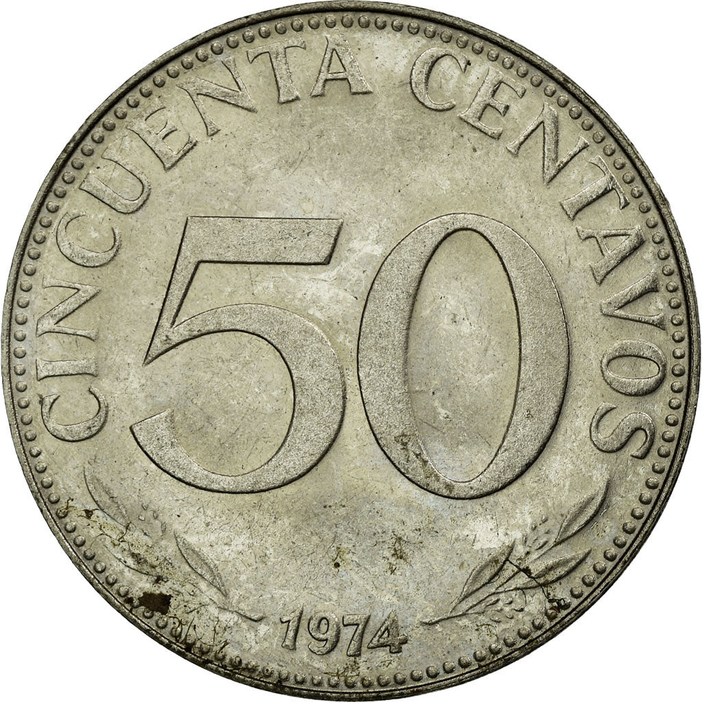 Münze, Bolivien, 50 Centavos, 1974, SS, Nickel Clad Steel, KM:190