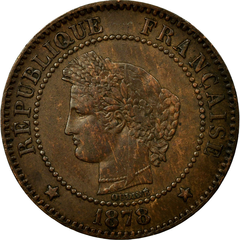 Coin, France, Cérès, 2 Centimes, 1878, Paris, EF(40-45), Bronze, KM:827.1
