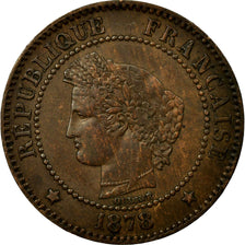 Münze, Frankreich, Cérès, 2 Centimes, 1878, Paris, SS, Bronze, KM:827.1
