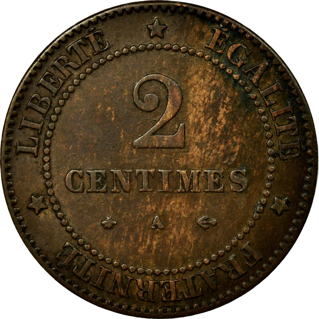 Coin, France, Cérès, 2 Centimes, 1878, Paris, EF(40-45), Bronze, KM:827.1