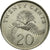 Moneta, Singapur, 20 Cents, 1986, British Royal Mint, AU(55-58), Miedź-Nikiel