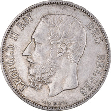 Coin, Belgium, Leopold II, 5 Francs, 5 Frank, 1873, AU(50-53), Silver, KM:24