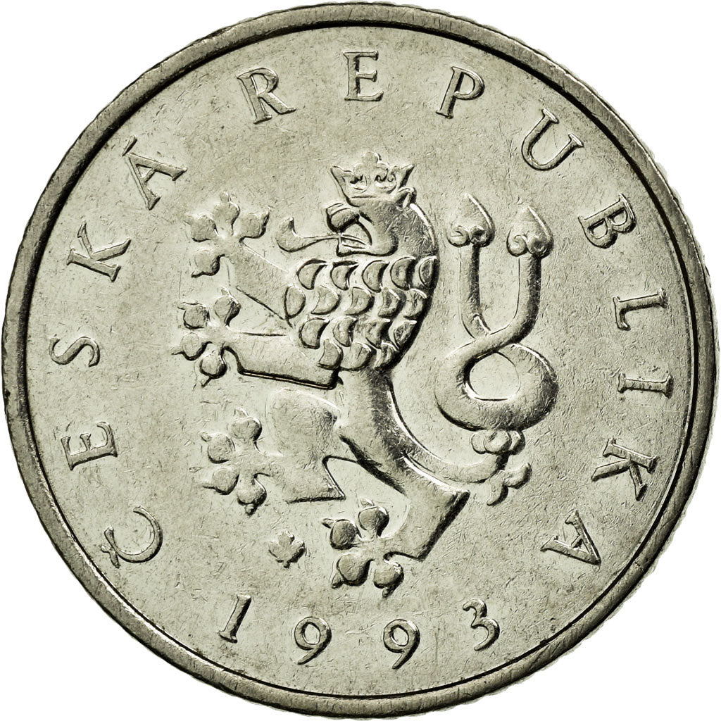 Münze, Tschechische Republik, Koruna, 1993, SS, Nickel plated steel, KM:7