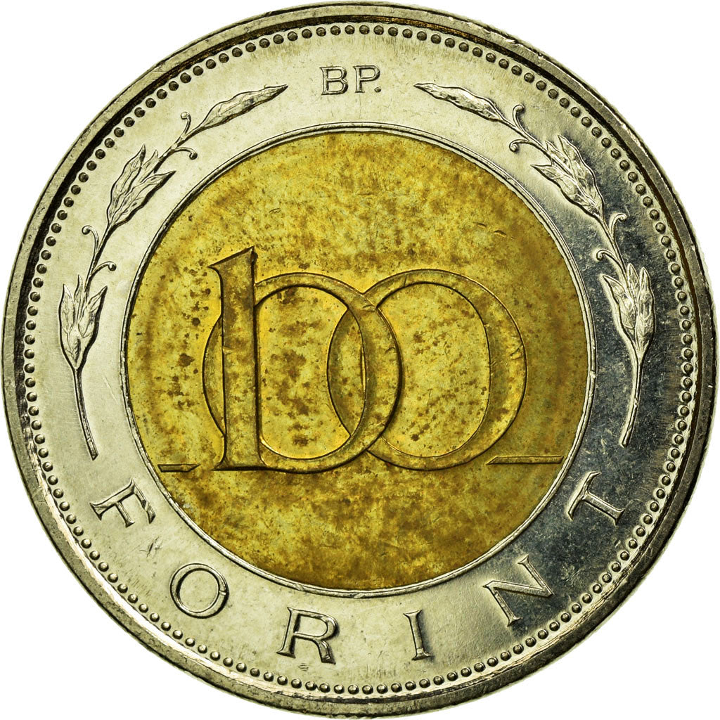 Coin, Hungary, 100 Forint, 1996, Budapest, EF(40-45), Bi-Metallic, KM:721