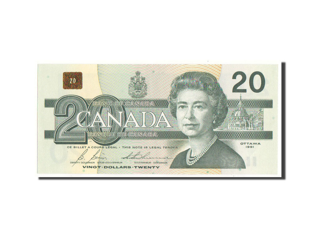 Biljet, Canada, 20 Dollars, 1991, SPL+