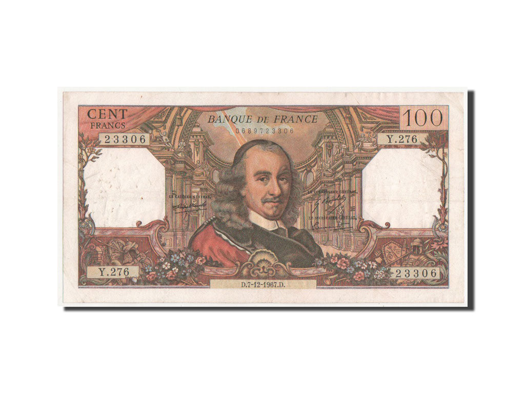 Banknot, Francja, 100 Francs, Corneille, 1967, AU(50-53), Fayette:65.19, KM:149b