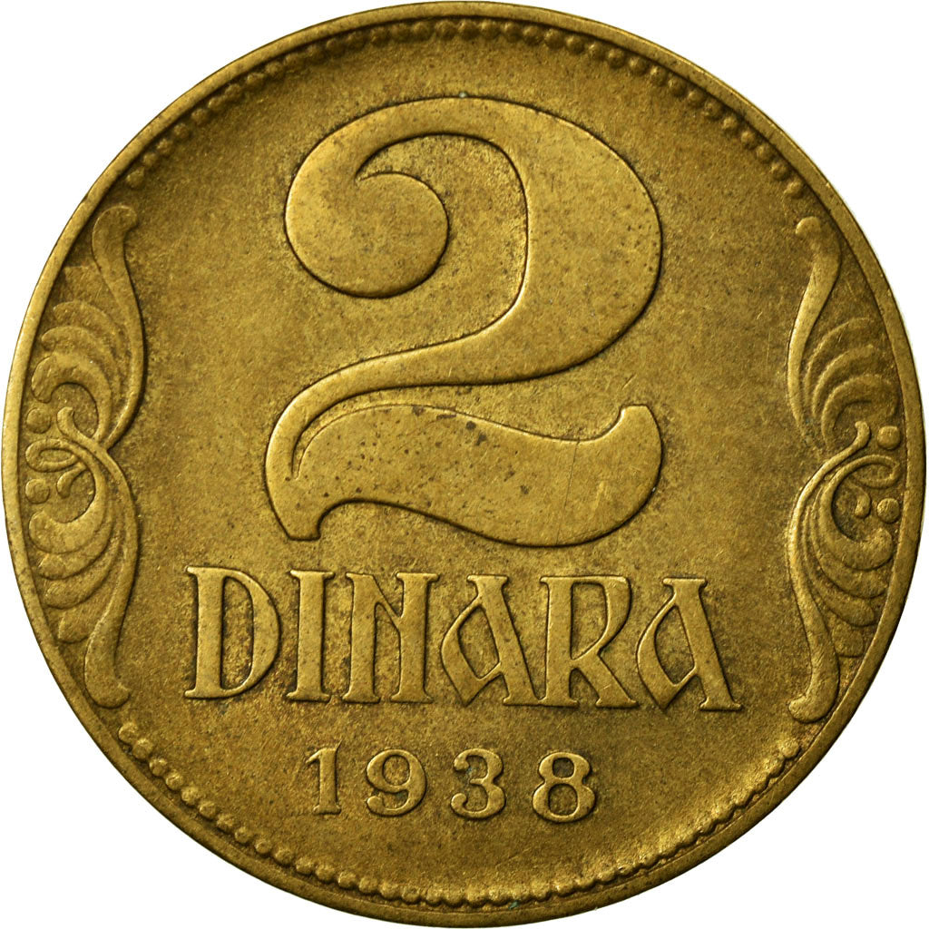 Coin, Yugoslavia, Petar II, 2 Dinara, 1938, EF(40-45), Aluminum-Bronze, KM:20