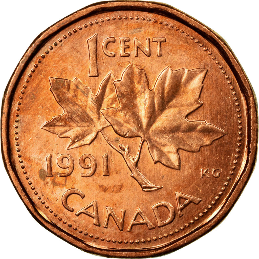 Coin, Canada, Elizabeth II, Cent, 1991, Royal Canadian Mint, Ottawa, EF(40-45)