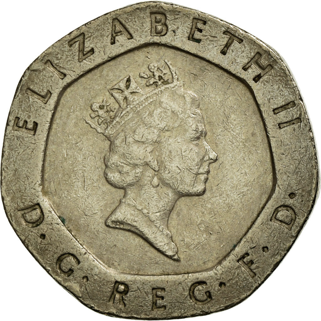 Coin, Great Britain, Elizabeth II, 20 Pence, 1988, EF(40-45), Copper-nickel