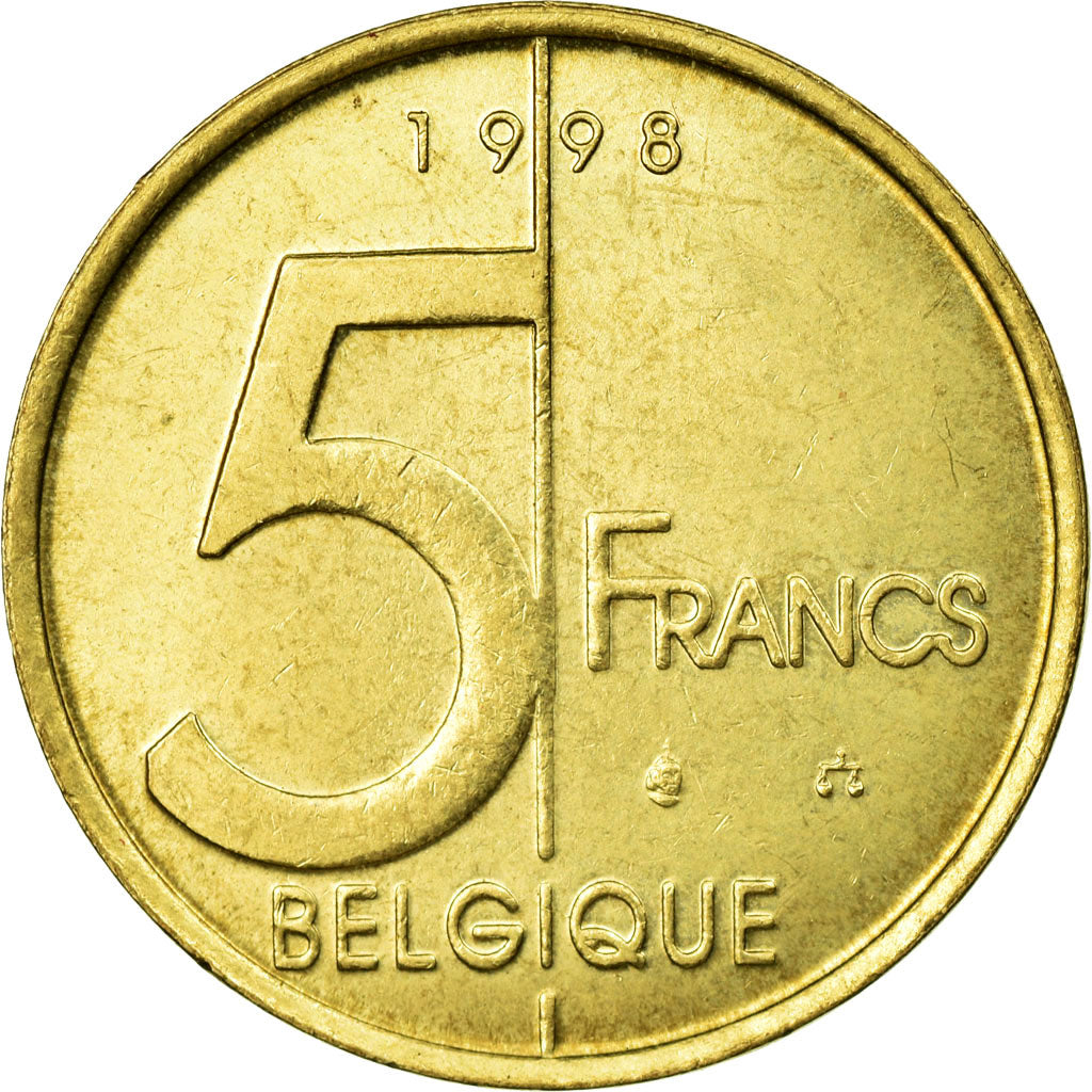 Münze, Belgien, Albert II, 5 Francs, 5 Frank, 1998, Brussels, SS