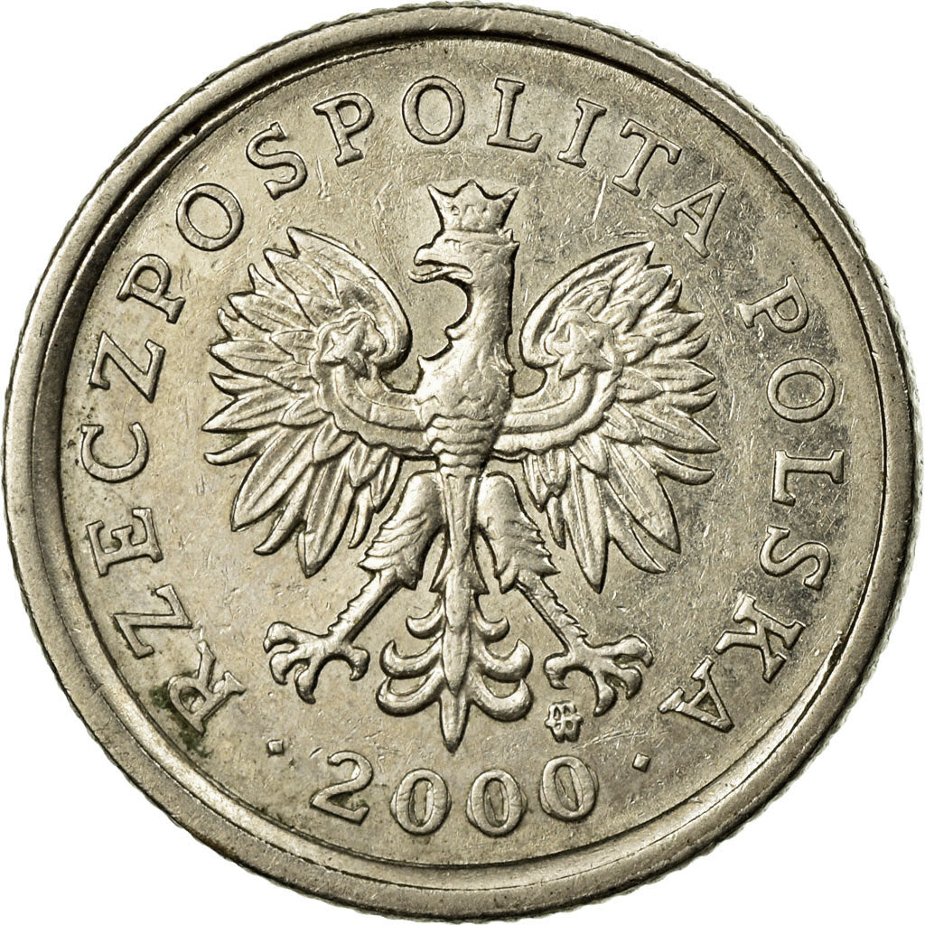Coin, Poland, 20 Groszy, 2000, Warsaw, EF(40-45), Copper-nickel, KM:280