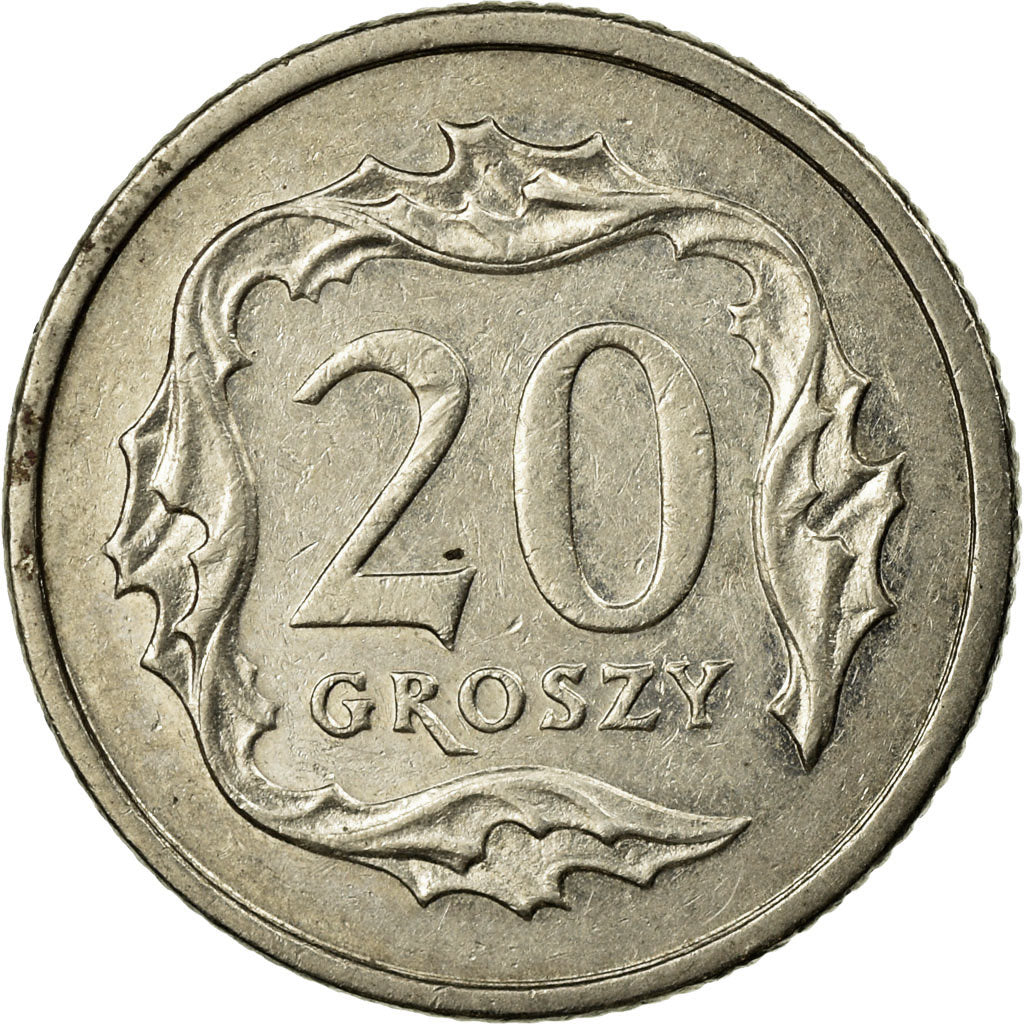 Coin, Poland, 20 Groszy, 2000, Warsaw, EF(40-45), Copper-nickel, KM:280