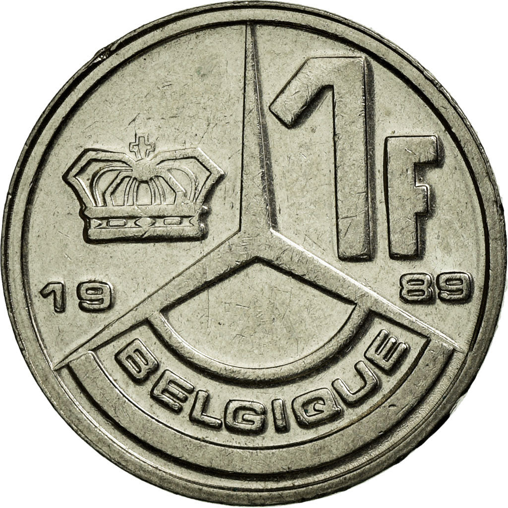 Coin, Belgium, Franc, 1989, EF(40-45), Nickel Plated Iron, KM:170