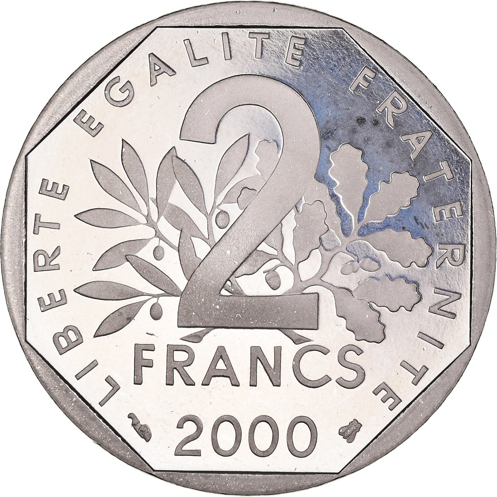 Coin, France, Semeuse, 2 Francs, 2000, Paris, Proof, MS(64), Nickel, KM:942.2