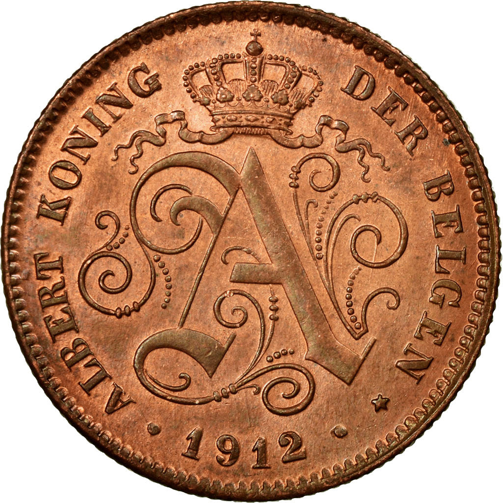 Moeda, Bélgica, Albert I, 2 Centimes, 1912, EF(40-45), Cobre, KM:65
