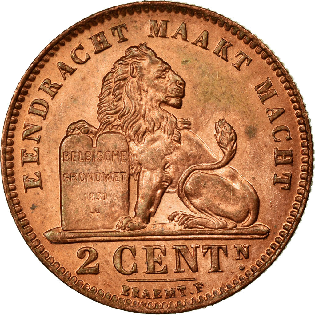 Moeda, Bélgica, Albert I, 2 Centimes, 1912, EF(40-45), Cobre, KM:65
