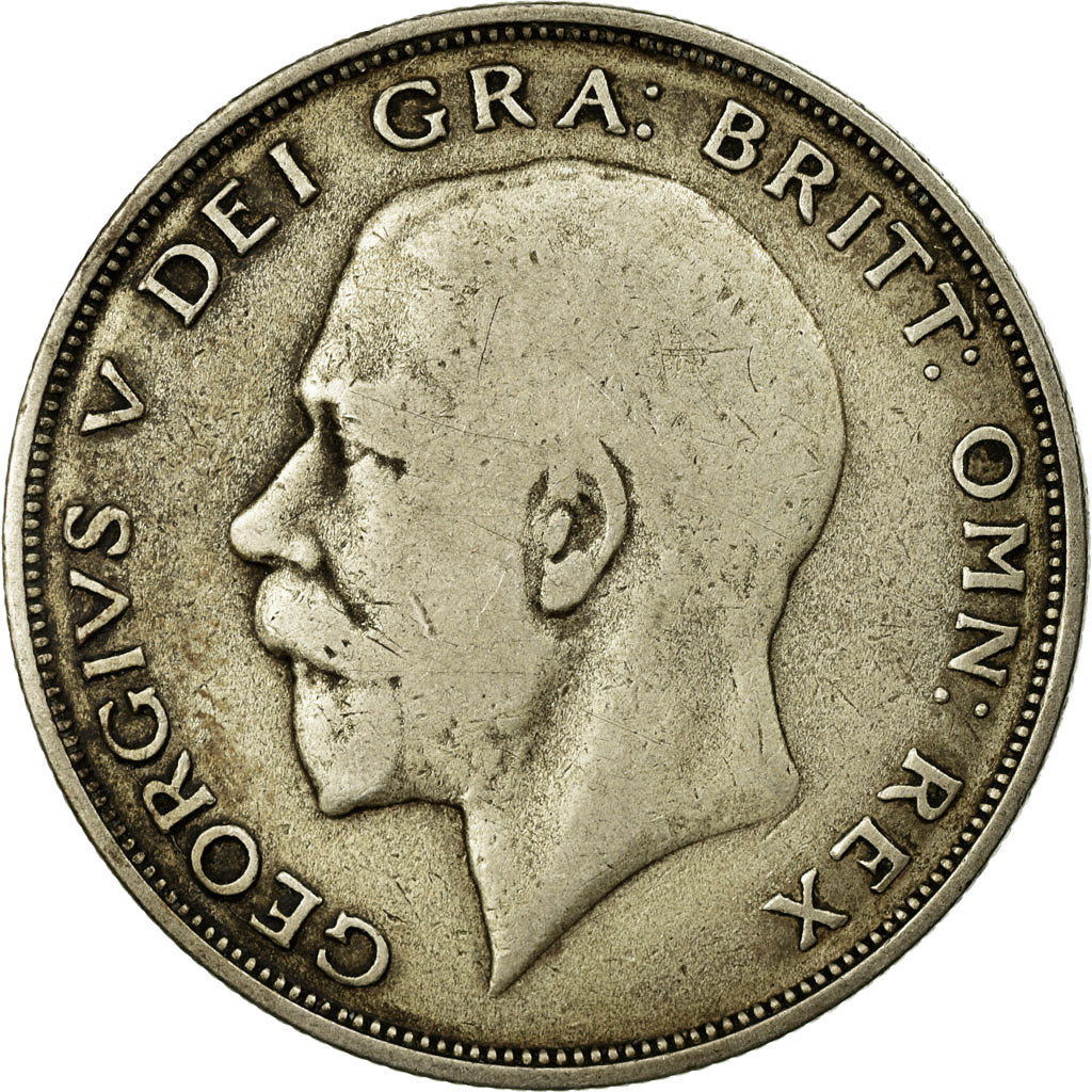 Coin, Great Britain, George V, 1/2 Crown, 1921, VF(20-25), Silver, KM:818.1a