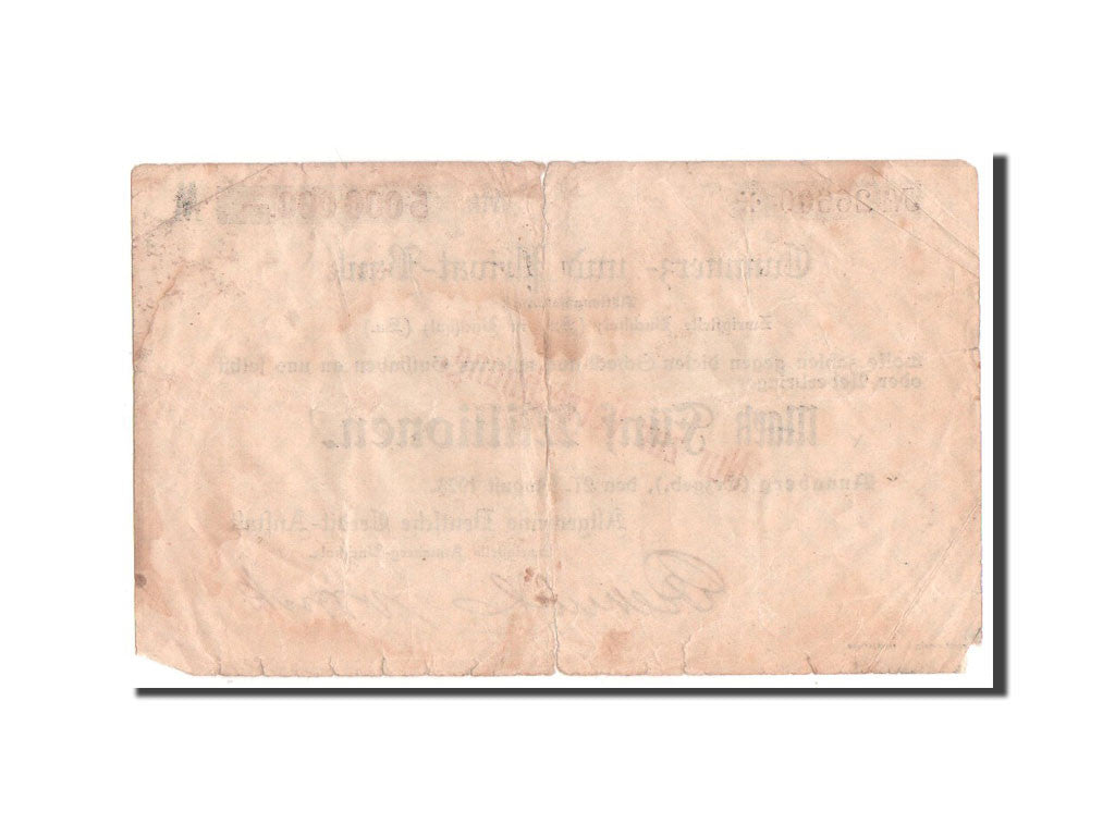Banconote, Germania, 5 Millions Mark, 1923, B+