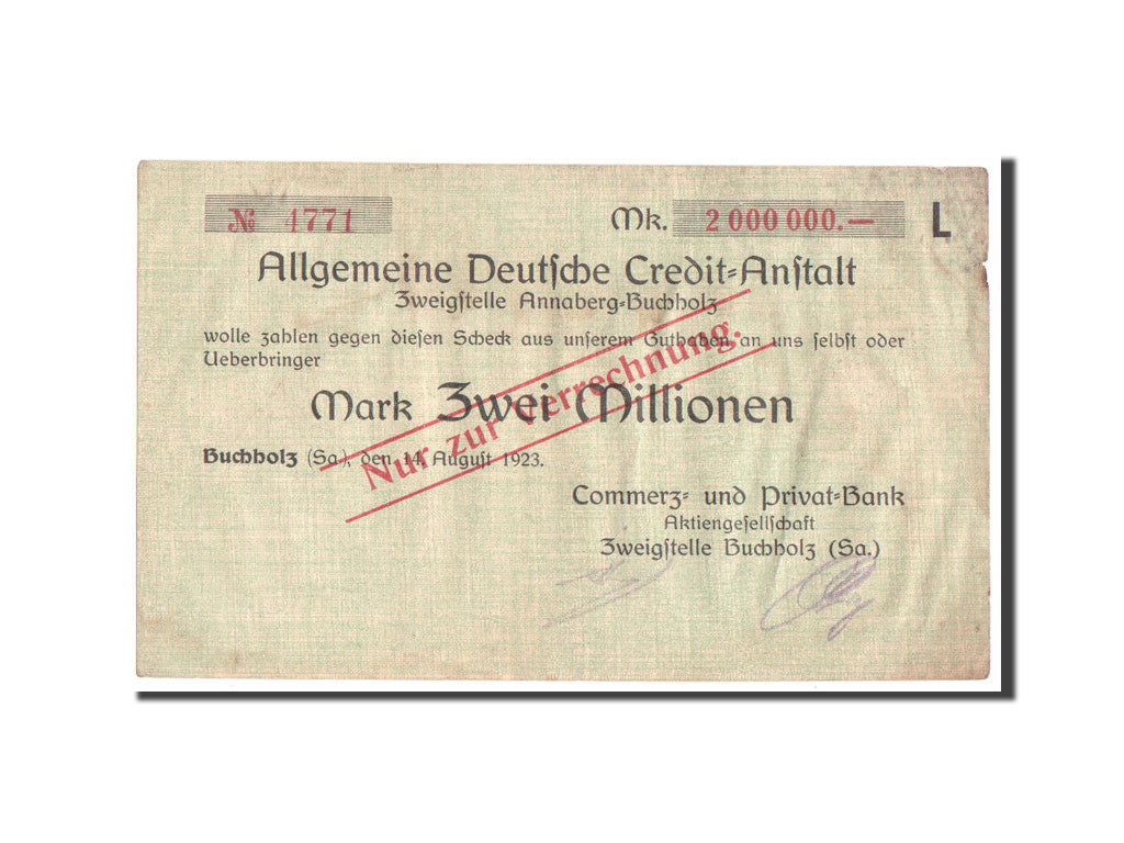 Banknote, Germany, 2 Millions Mark, 1923, EF(40-45)