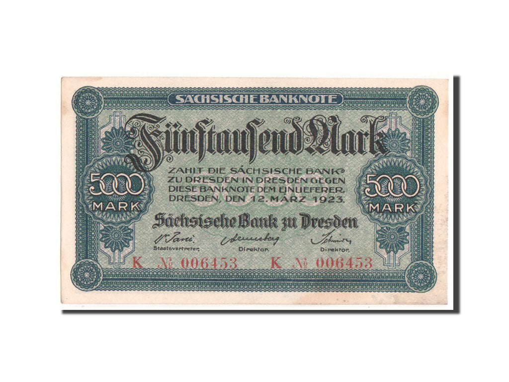 Geldschein, Deutsch Staaten, 5000 Mark, 1923, VZ+