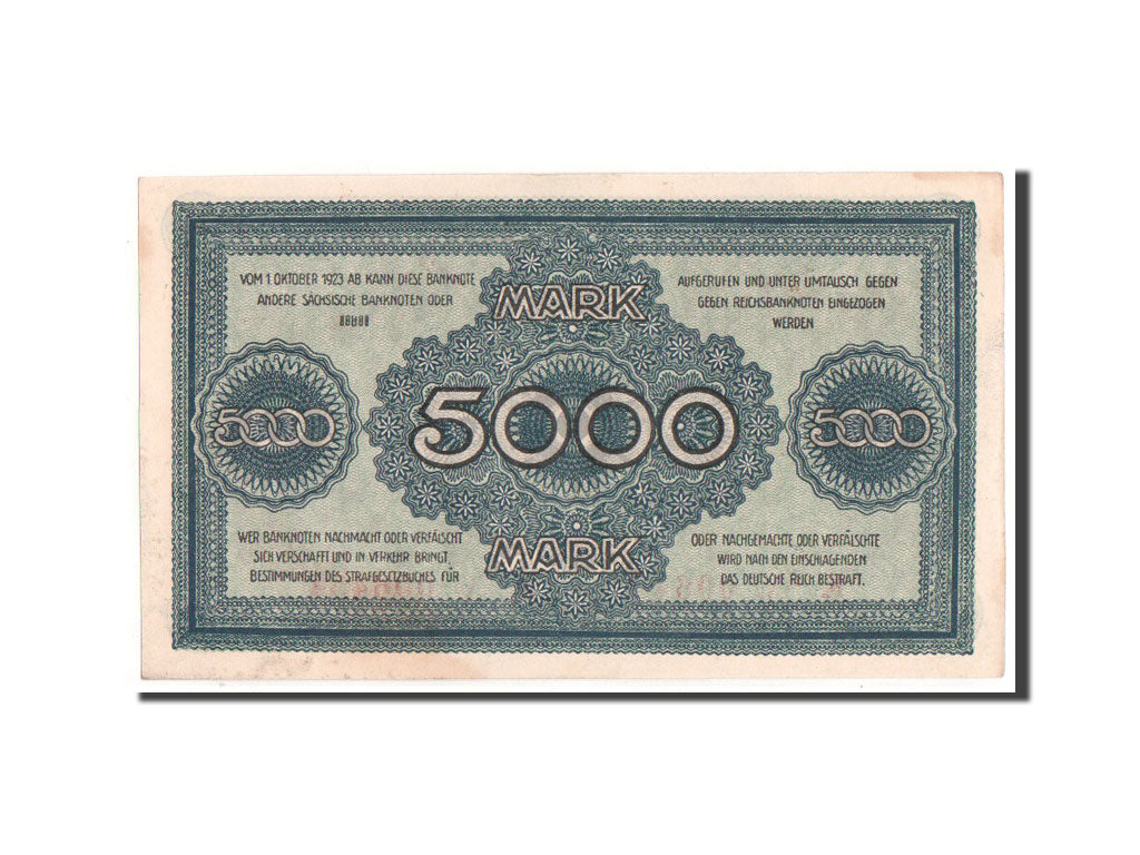 Geldschein, Deutsch Staaten, 5000 Mark, 1923, VZ+