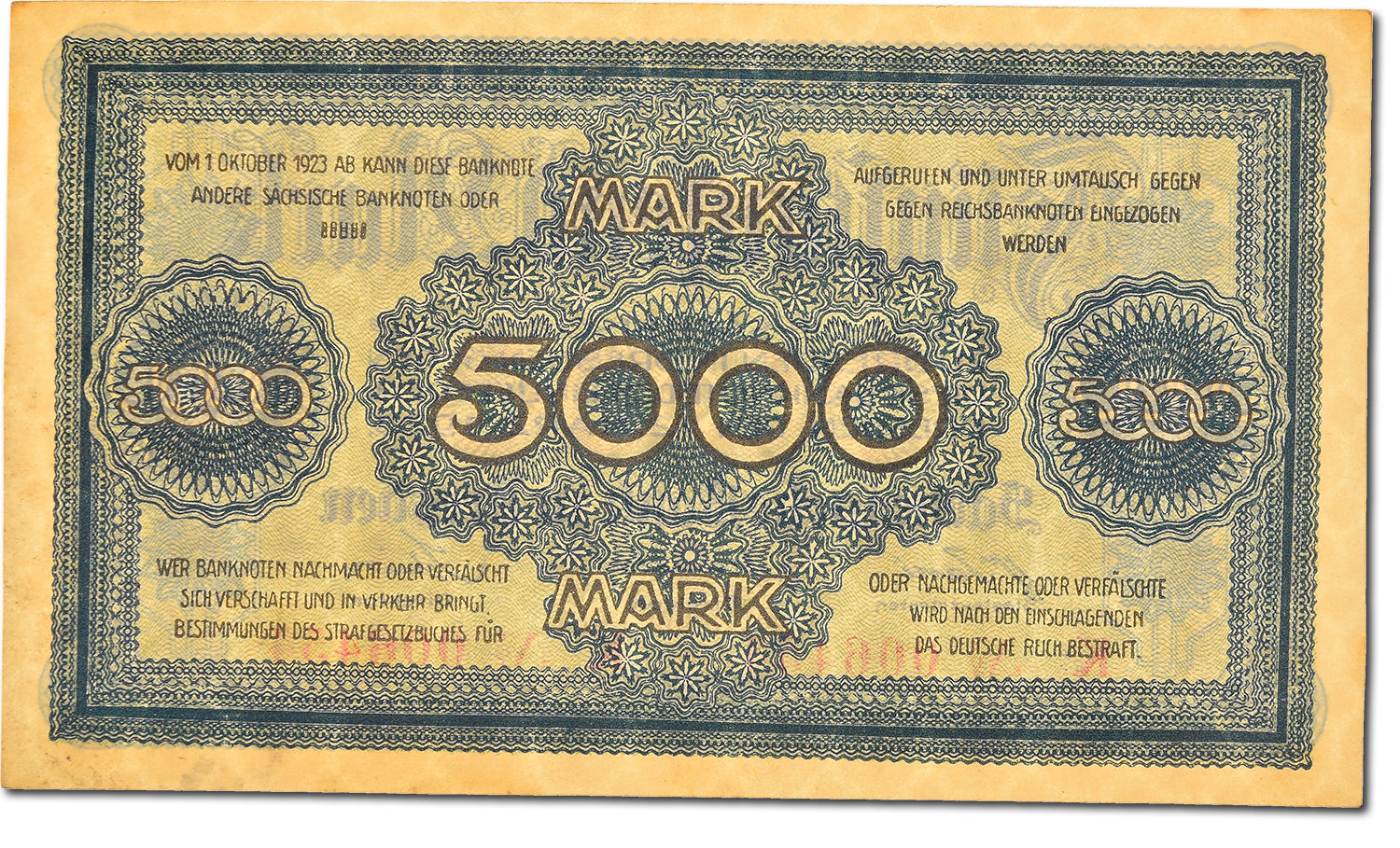 Banconote, Stati tedeschi, 5000 Mark, 1923, SPL