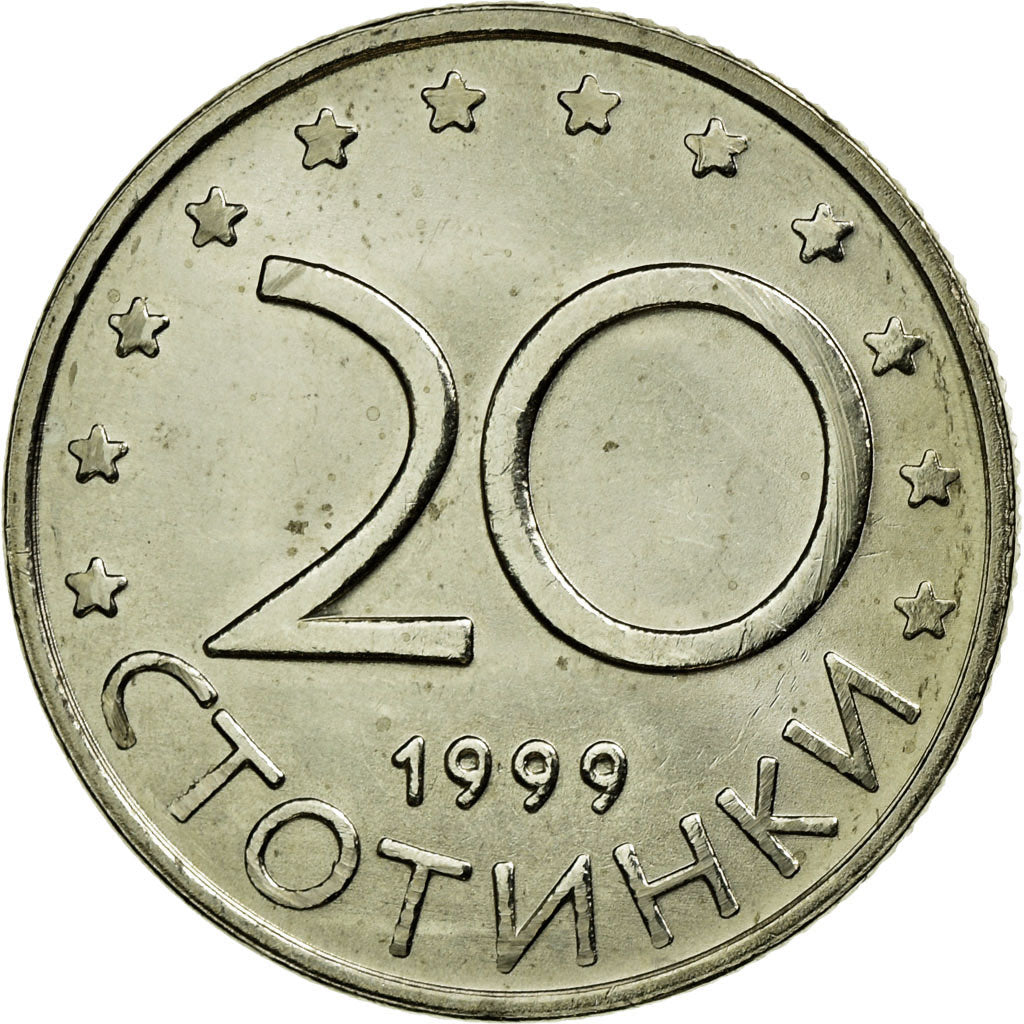 Moneda, Bulgaria, 20 Stotinki, 1999, Sofia, EBC, Cobre - níquel - cinc, KM:241