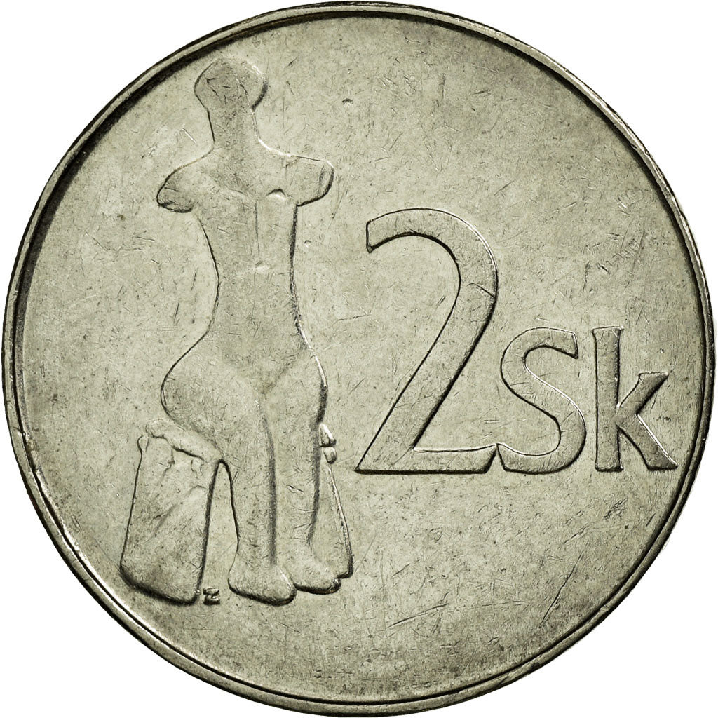 Monnaie, Slovaquie, 2 Koruna, 1995, TTB, Nickel plated steel, KM:13