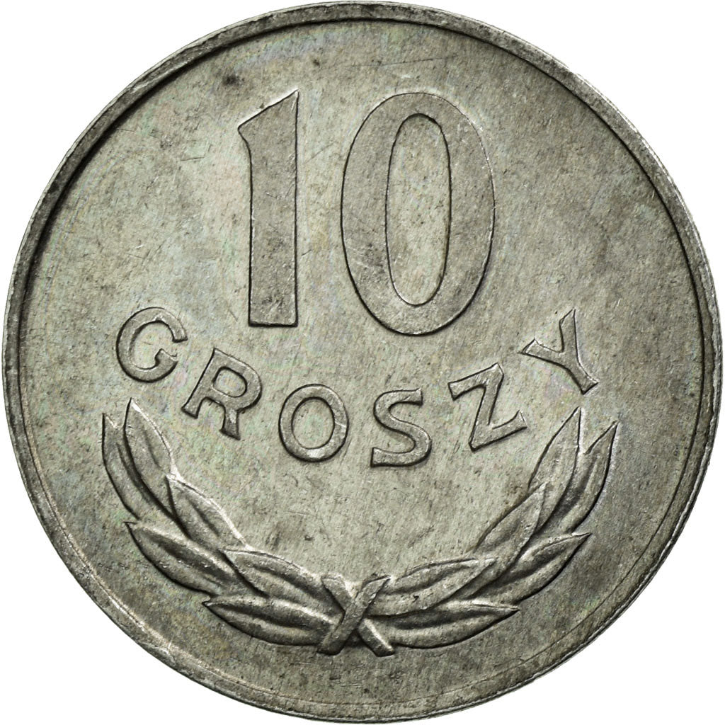 Moneta, Polska, 10 Groszy, 1976, Warsaw, EF(40-45), Aluminium, KM:AA47