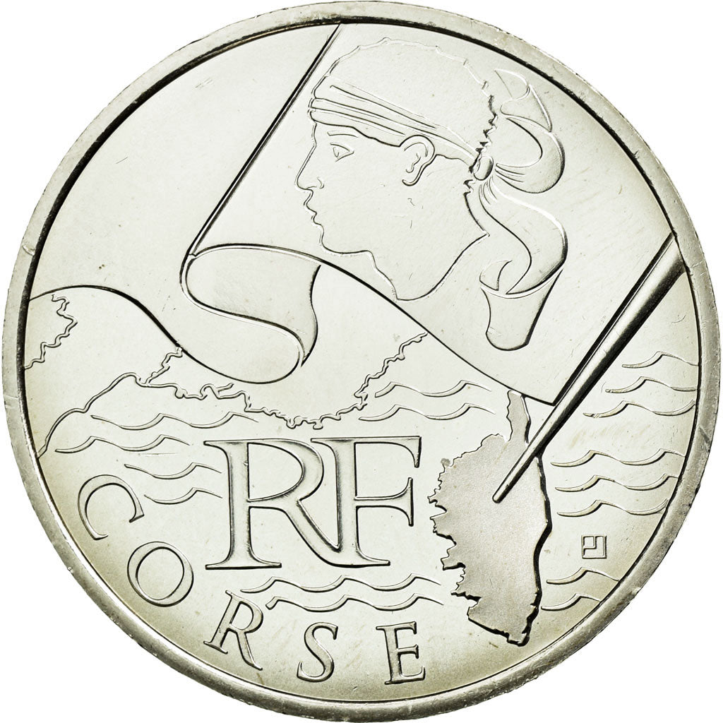 Francia, 10 Euro, Corse, 2010, SPL, Argento, KM:1658
