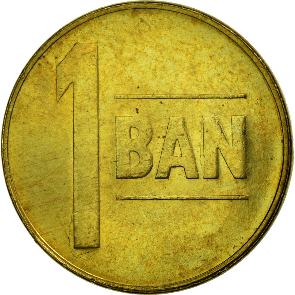 Coin, Romania, Ban, 2005, EF(40-45), Brass plated steel, KM:189