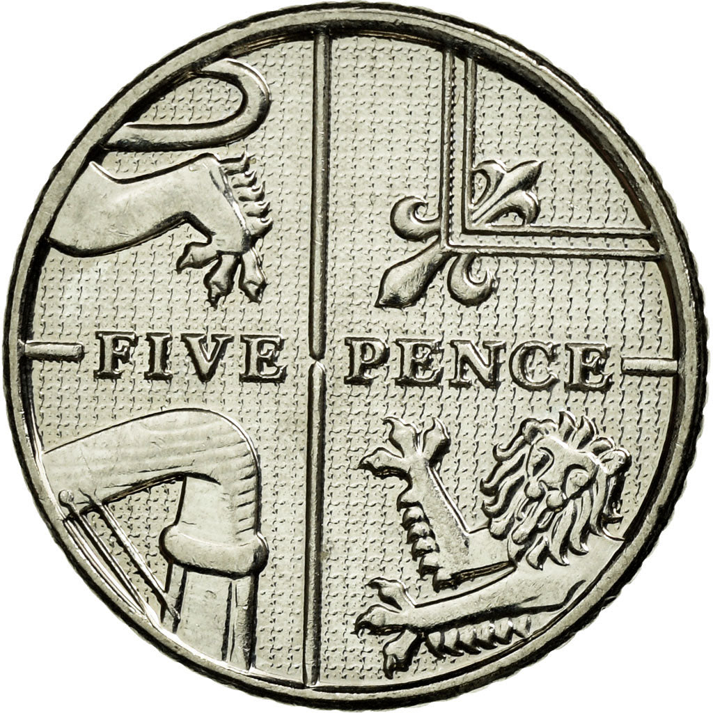 Moneda, Gran Bretaña, Elizabeth II, 5 Pence, 2012, British Royal Mint, MBC