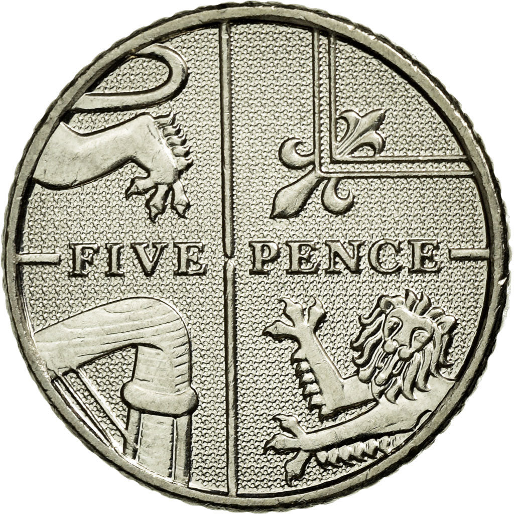 Moeda, Grã-Bretanha, Elizabeth II, 5 Pence, 2012, British Royal Mint