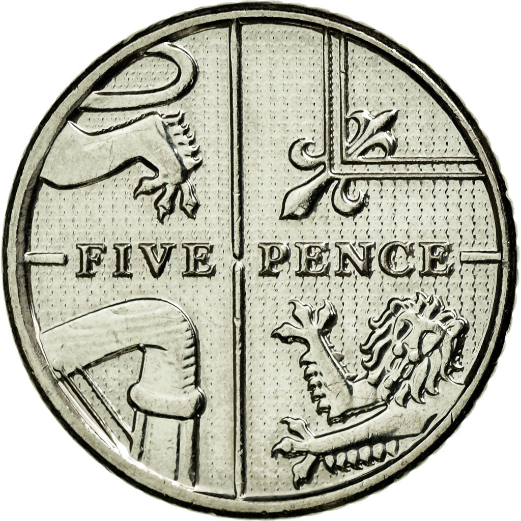 Münze, Großbritannien, 5 Pence, 2014, SS, Nickel plated steel