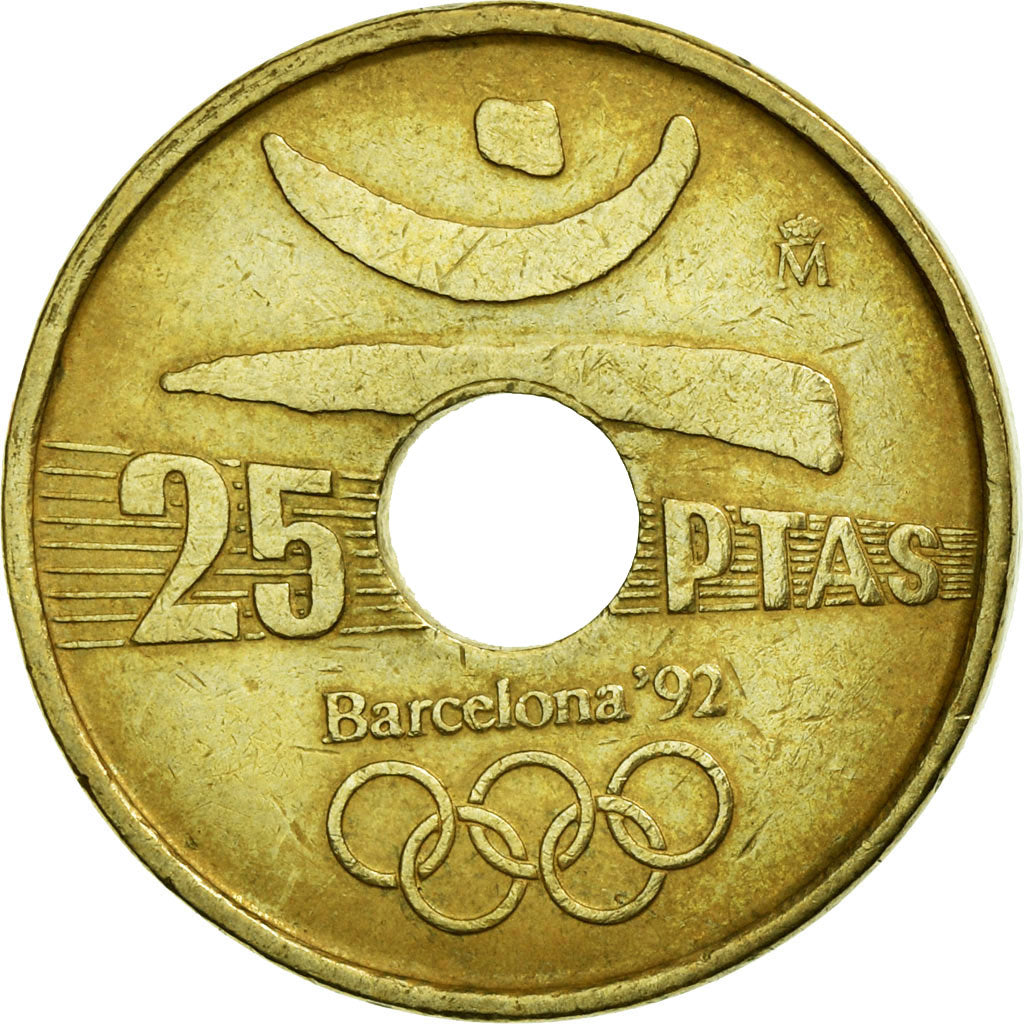 Moeda, Espanha, Juan Carlos I, 25 Pesetas, 1991, Madrid, EF(40-45)