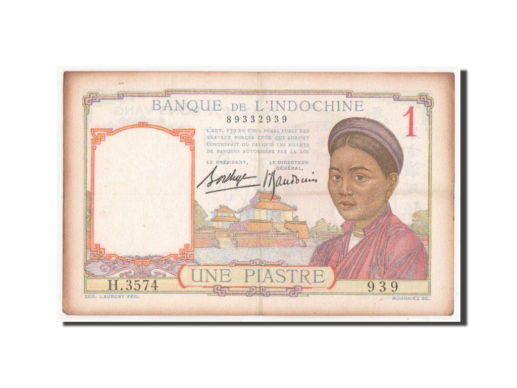 Billet, Indochine Française, 1 Piastre, 1932, TTB