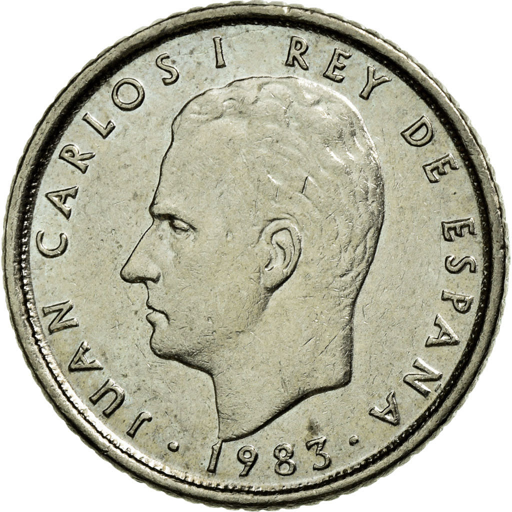 Moeda, Espanha, Juan Carlos I, 10 Pesetas, 1983, EF(40-45), Cobre-níquel