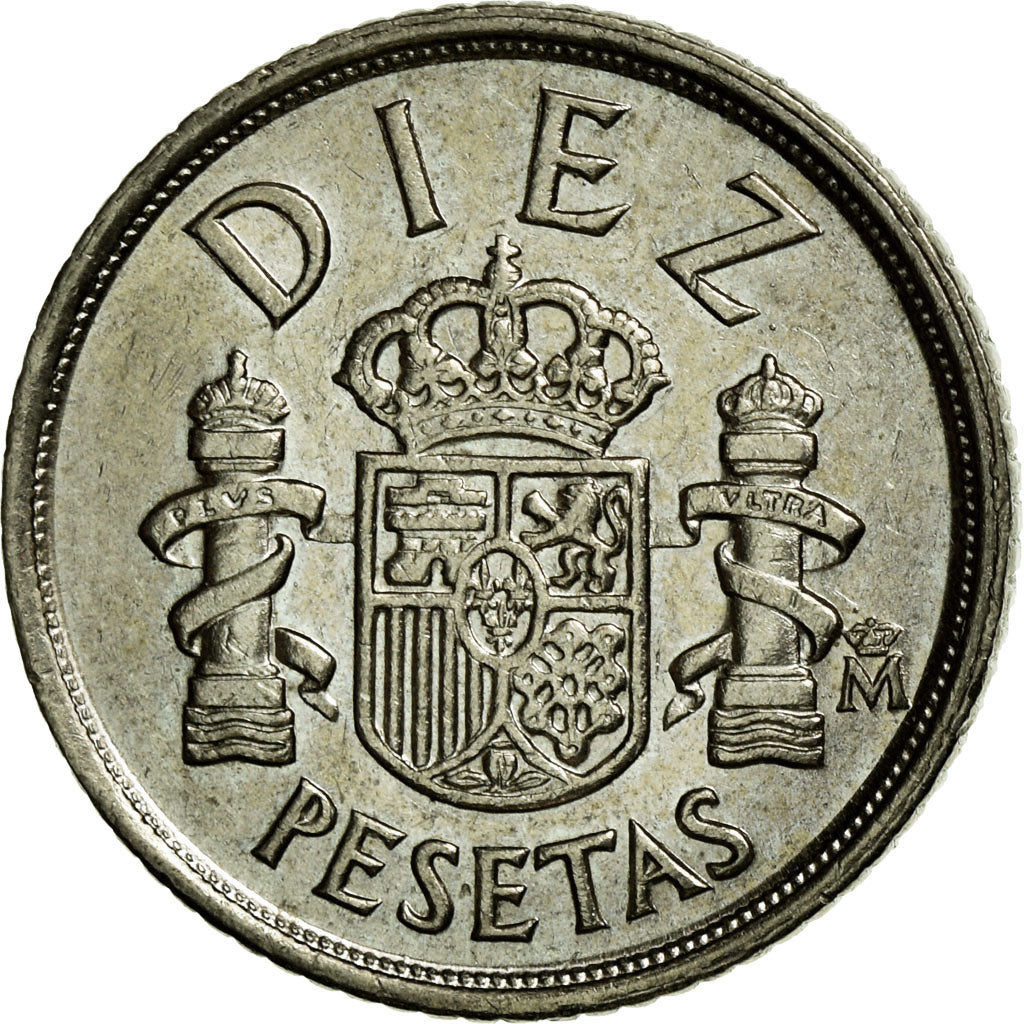 Moeda, Espanha, Juan Carlos I, 10 Pesetas, 1983, EF(40-45), Cobre-níquel